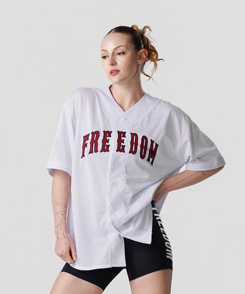 FREEDOM(フリーダム)の「メッシュベースボールジャージ (ホワイト)(その他トップス・メンズ・その他・XX-LARGE/XXX-LARGE/XXXX-LARGE/LARGE/X-LARGE)」の1枚目の写真