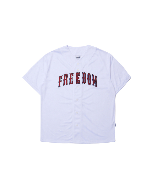 FREEDOM(フリーダム)の「メッシュベースボールジャージ (ホワイト)(その他トップス・メンズ・その他・XX-LARGE/XXX-LARGE/XXXX-LARGE/LARGE/X-LARGE)」の2枚目の写真