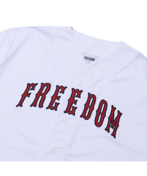 FREEDOM(フリーダム)の「メッシュベースボールジャージ (ホワイト)(その他トップス・メンズ・その他・XX-LARGE/XXX-LARGE/XXXX-LARGE/LARGE/X-LARGE)」の4枚目の写真