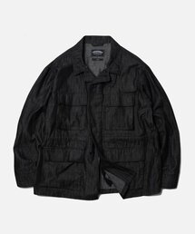 DENIM OVERSIZED BDU JACKET _ BLACK