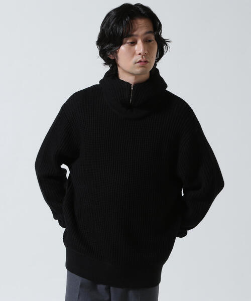 Toironier(トワロニエ)の「Toironier/トワロニエ/Zip Waffle Knit Hoodie(ニット/セーター・メンズ・チャコールグレー/ブラック/ブラウン・2/1)」の10枚目の写真