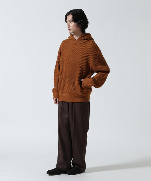 Toironier(トワロニエ)の「Toironier/トワロニエ/Zip Waffle Knit Hoodie(ニット/セーター・メンズ・チャコールグレー/ブラック/ブラウン・2/1)」の15枚目の写真