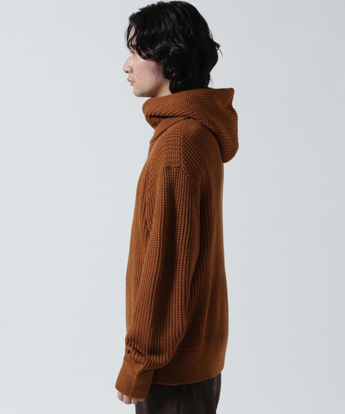 Toironier(トワロニエ)の「Toironier/トワロニエ/Zip Waffle Knit Hoodie(ニット/セーター・メンズ・チャコールグレー/ブラック/ブラウン・2/1)」の16枚目の写真