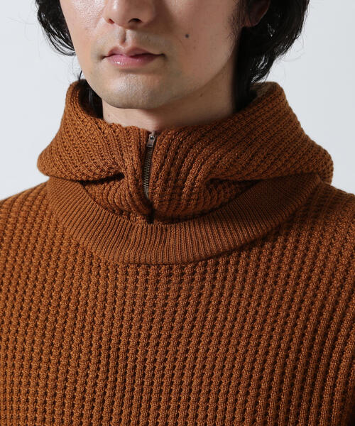 Toironier(トワロニエ)の「Toironier/トワロニエ/Zip Waffle Knit Hoodie(ニット/セーター・メンズ・チャコールグレー/ブラック/ブラウン・2/1)」の18枚目の写真