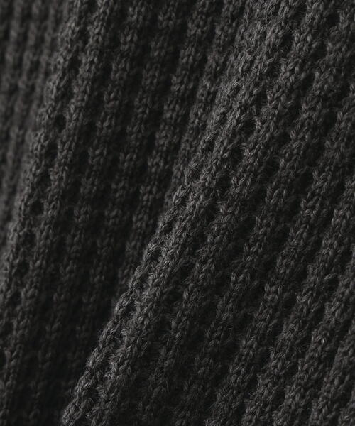 Toironier(トワロニエ)の「Toironier/トワロニエ/Zip Waffle Knit Hoodie(ニット/セーター・メンズ・チャコールグレー/ブラック/ブラウン・2/1)」の5枚目の写真