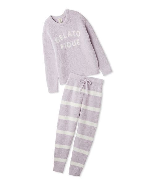 【新品】ジェラートピケ　パウダーロゴジャガードプルオーバー&ロングパンツ パウダーロゴジャガードプルオーバー＆ロングパンツセット（ルーム