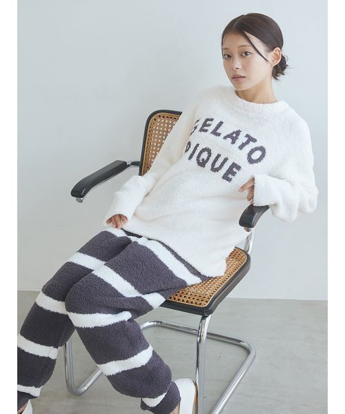 パウダーロゴジャガードプルオーバー＆ロングパンツセット（ルーム