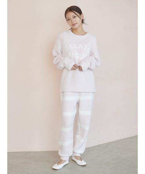 GELATO PIQUE/パウダーロゴジャガードプルオーバー&ロングパンツセット パウダーロゴジャガードプルオーバー＆ロングパンツセット（ルーム