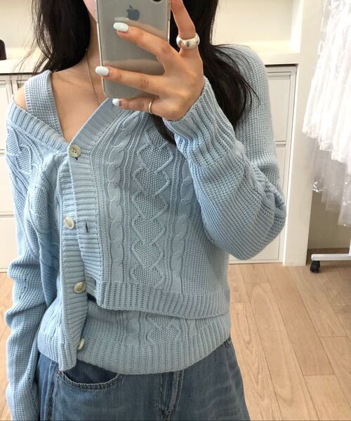 LINGSEOUL(リングソウル)の「whole garment knit cardigan-sky(カーディガン/ボレロ・レディース・その他・FREE)」の5枚目の写真