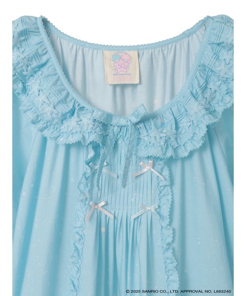 Little Twin Stars×PINK HOUSE A Starry Night Wish柄ミディワンピース