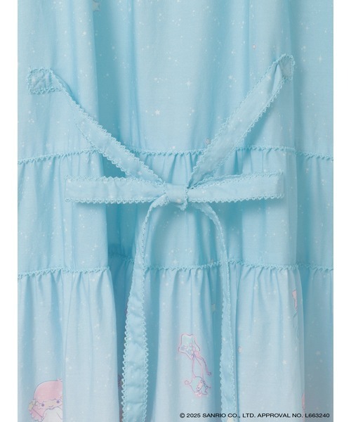 Little Twin Stars×PINK HOUSE A Starry Night Wish柄ミディワンピース