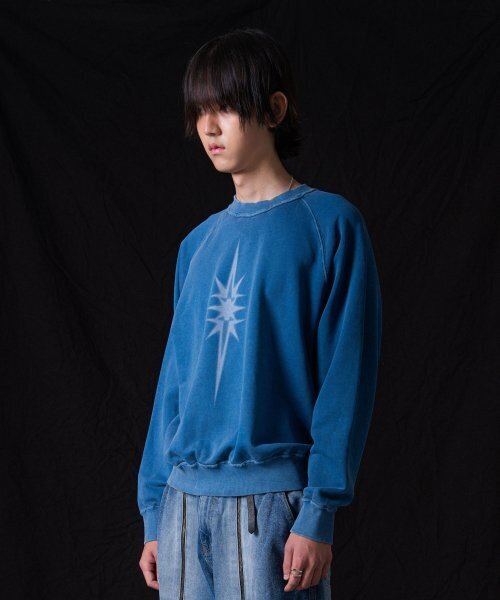 IUGAMAKARAS(イウガマカラス)の「Pigment Dyed Sweatshirt (Blue)(スウェット・レディース・その他・1/3)」の6枚目の写真