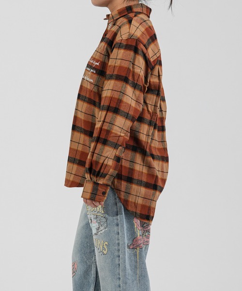 .ENDRECHERI.（エンドリケリー）の「Hopper's LETTER CHECK SHIRT（シャツ/ブラウス・メンズ・ブラウン・M/L）」の7枚目の写真