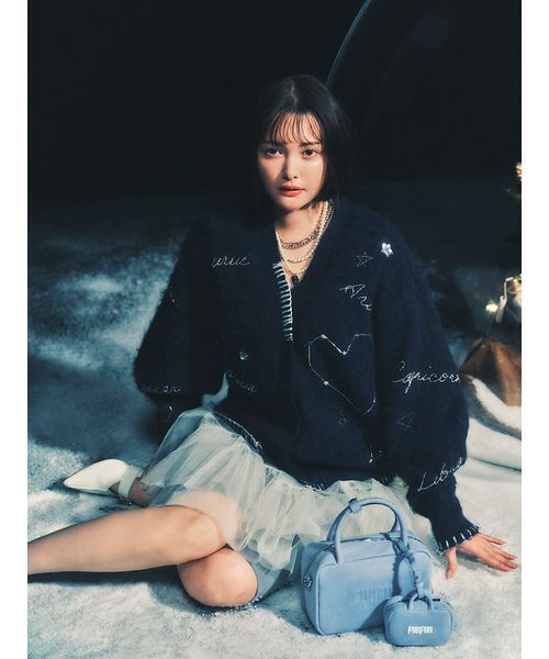 FURFUR（ファーファー）の「スターモチーフ刺繍カーディガン（カーディガン/ボレロ・レディース・ネイビー/ピンク/グレー・F）」の2枚目の写真