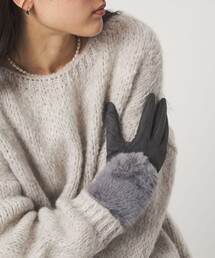 green label relaxing | 起毛シルキー フェイクファー グローブ 手洗い可能(手袋)