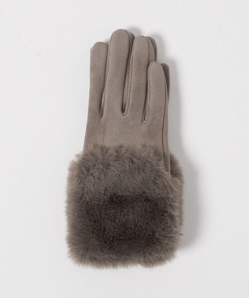 green label relaxing（グリーンレーベルリラクシング）の「起毛シルキー フェイクファー グローブ 手洗い可能（手袋・レディース・ダークグレー/モカ/ライトグレー・FREE）」の10枚目の写真