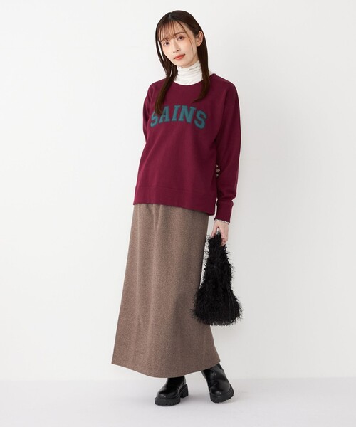 SHIPS Colors(シップス カラーズ)の「SHIPS Colors:〈手洗い可能〉ジャージー へリボーン / チェック タイトスカート(スカート・レディース・ブラック/ブラウン/ダークブラウン・ONE SIZE)」の6枚目の写真