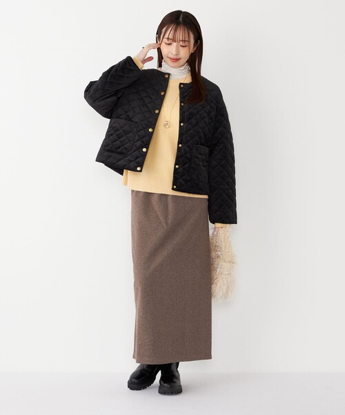 SHIPS Colors(シップス カラーズ)の「SHIPS Colors:〈手洗い可能〉ジャージー へリボーン / チェック タイトスカート(スカート・レディース・ブラック/ブラウン/ダークブラウン・ONE SIZE)」の9枚目の写真