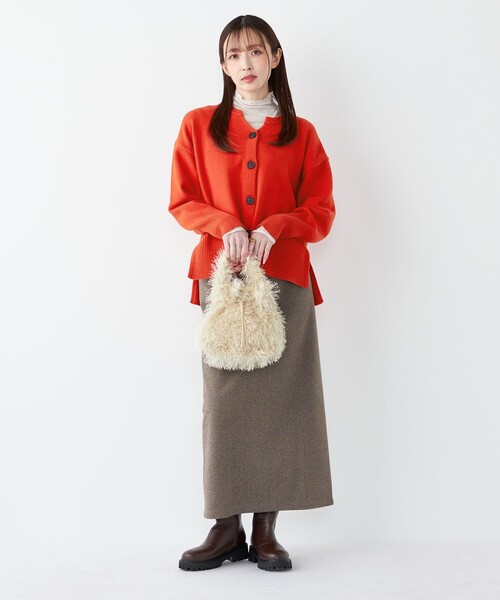 SHIPS Colors(シップス カラーズ)の「SHIPS Colors:〈手洗い可能〉ジャージー へリボーン / チェック タイトスカート(スカート・レディース・ブラック/ブラウン/ダークブラウン・ONE SIZE)」の13枚目の写真