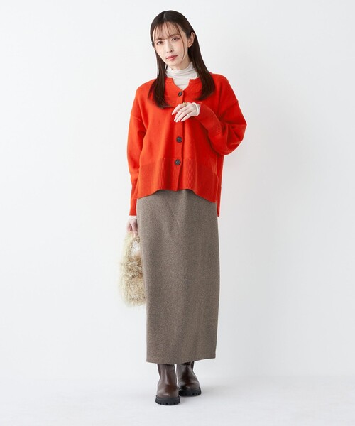 SHIPS Colors(シップス カラーズ)の「SHIPS Colors:〈手洗い可能〉ジャージー へリボーン / チェック タイトスカート(スカート・レディース・ブラック/ブラウン/ダークブラウン・ONE SIZE)」の15枚目の写真