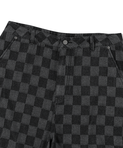 NOT4NERD(ノットフォーナード)の「Checkerboard Baggy Fit Denim Pants - Black(デニムパンツ・レディース・その他・X-LARGE/MEDIUM/LARGE)」の6枚目の写真