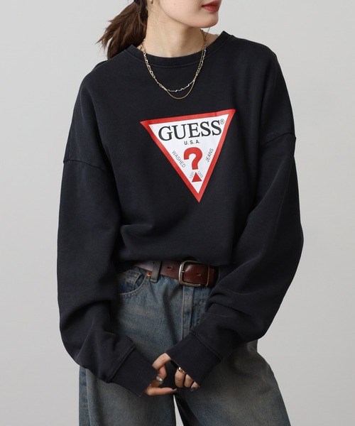 GUESS JEANS(ゲスジーンズ)の「GUESS JEANS アイコニック トライアングル クルーネックスウェット(スウェット・レディース・ブラック/レッド・M/S/L/XS)」の6枚目の写真