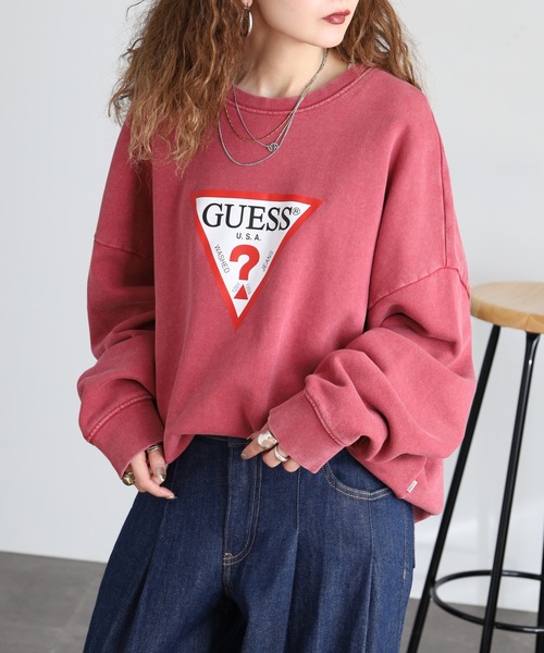 GUESS JEANS(ゲスジーンズ)の「GUESS JEANS アイコニック トライアングル クルーネックスウェット(スウェット・レディース・ブラック/レッド・M/S/L/XS)」の9枚目の写真