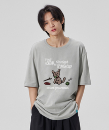 [ドゥドルパピー]コットンルーズフィット半袖Tシャツ_ダスティミント