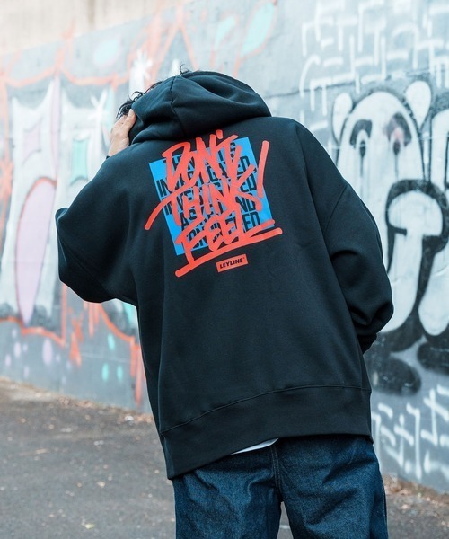 Leyline（レイライン）の「【Leyline】Over paint parka（パーカー・メンズ・ホワイト/ブラック・M/L/XL）」の2枚目の写真