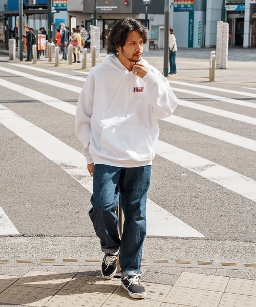 Leyline（レイライン）の「【Leyline】Over paint parka（パーカー・メンズ・ホワイト/ブラック・M/L/XL）」の3枚目の写真