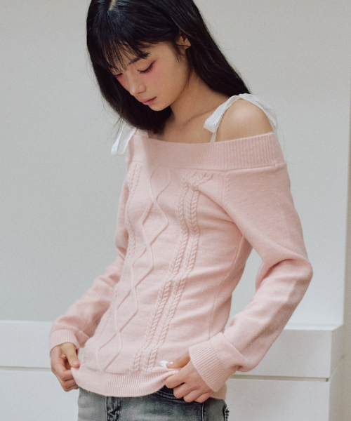 ZEROPLANET（ゼロプラネット）の「ルディ オフショルダー ニット [ピンク]（ニット/セーター・レディース・その他・SMALL/MEDIUM）」の2枚目の写真