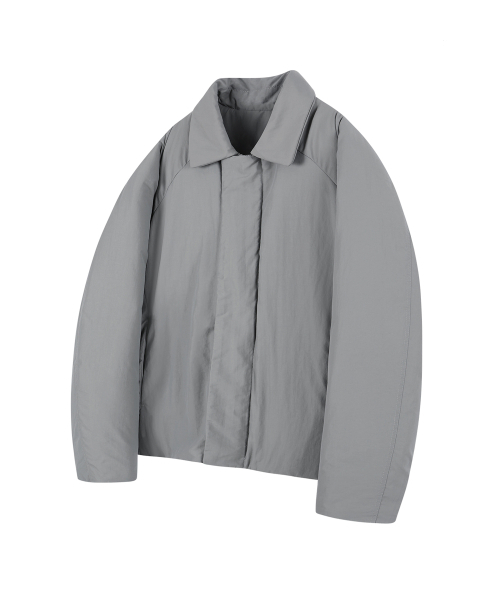 86-IRO299 パディッドカラー ナグラン オーバーパディング グレー