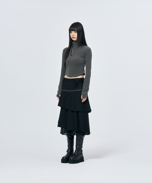 SCHISM INDUCING(スキズムインデューシング)の「SPIRAL MIDI SKIRT BLACK(スカート・レディース・その他・OS)」の5枚目の写真