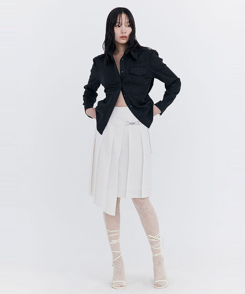 WNDERKAMMER(ブンダーカンマー)の「ウールスリムラインシャツ_チャコール(シャツ/ブラウス・レディース・その他・SMALL/MEDIUM)」の5枚目の写真