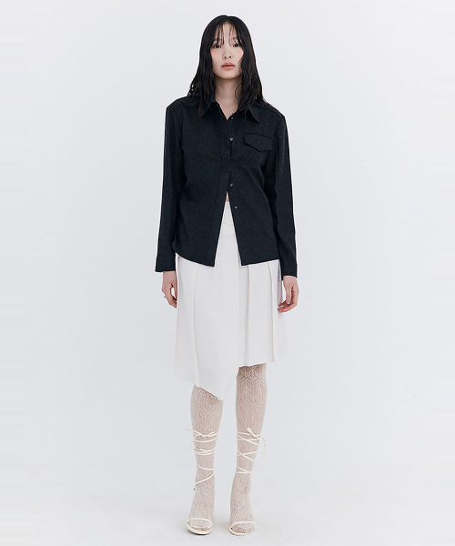 WNDERKAMMER(ブンダーカンマー)の「ウールスリムラインシャツ_チャコール(シャツ/ブラウス・レディース・その他・SMALL/MEDIUM)」の8枚目の写真