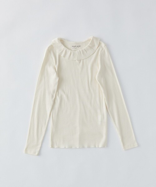 conges payes ADIEU TRISTESSE（コンジェ ペイエ アデュートリステス）の「フリルカラーインナーカットソー（Tシャツ/カットソー・レディース・キナリ/グレー系その他/ブラック・FREE）」の2枚目の写真