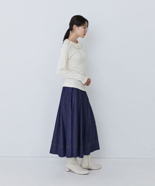 conges payes ADIEU TRISTESSE（コンジェ ペイエ アデュートリステス）の「フリルカラーインナーカットソー（Tシャツ/カットソー・レディース・キナリ/グレー系その他/ブラック・FREE）」の14枚目の写真