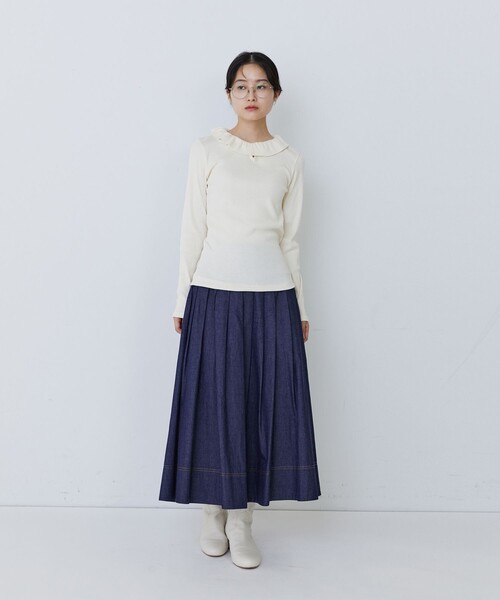 conges payes ADIEU TRISTESSE（コンジェ ペイエ アデュートリステス）の「フリルカラーインナーカットソー（Tシャツ/カットソー・レディース・キナリ/グレー系その他/ブラック・FREE）」の15枚目の写真