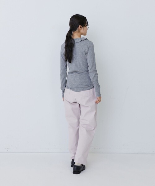 conges payes ADIEU TRISTESSE（コンジェ ペイエ アデュートリステス）の「フリルカラーインナーカットソー（Tシャツ/カットソー・レディース・キナリ/グレー系その他/ブラック・FREE）」の5枚目の写真