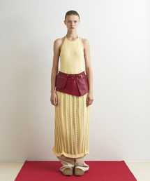 AOPT（アオプト）の「LAYERED HALTER NECK KNIT DRESS - BUTTER（ワンピース）」