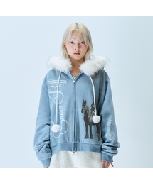L21 SNOW FUR HOOD ZIP-UP(SKY BLUE)