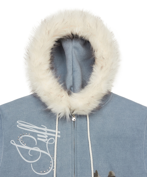 LARTIGENT(ラーティゼン)の「L21 SNOW FUR HOOD ZIP-UP(SKY BLUE)(パーカー・レディース・その他・FREE)」の4枚目の写真