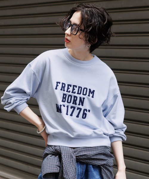 GEORGE'S（ジョージズ）の「サガラ刺繍ロゴスウェット（スウェット・レディース・オートミール/グレー/サックスブルー/ブラック・SMALL/MEDIUM）」の5枚目の写真