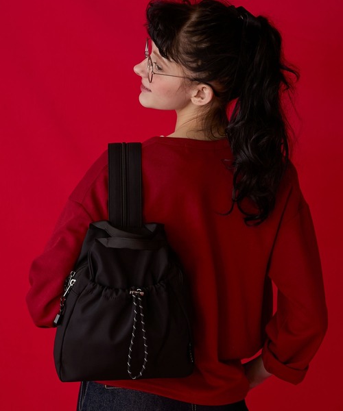 BONLECILL Marche(ボンルシールマルシェ)の「【BONLECILL Marche】2wayボディバッグ/リュック/ハンドバッグ(バックパック/リュック・レディース・グレー/アイボリー/ブラック・FREE)」の16枚目の写真