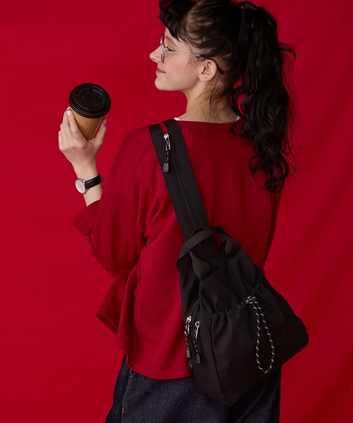 BONLECILL Marche(ボンルシールマルシェ)の「【BONLECILL Marche】2wayボディバッグ/リュック/ハンドバッグ(バックパック/リュック・レディース・グレー/アイボリー/ブラック・FREE)」の21枚目の写真