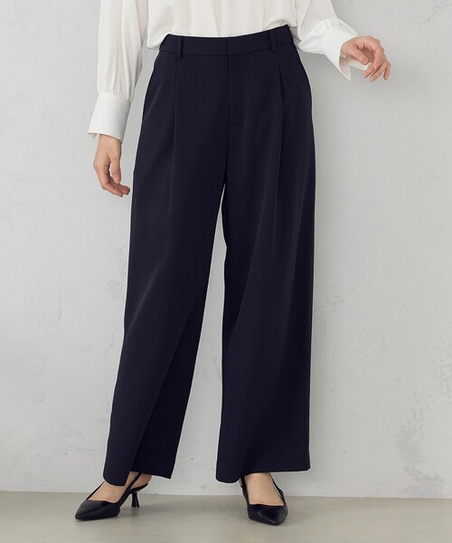 COMME CA ISM(コムサイズム)の「【宮城舞さん着用】【セットアップ対応】ポリエステルツイル タックワイドパンツ(その他パンツ・レディース・グレー/ネイビー・X-SMALL/SMALL/MEDIUM/LARGE/X-LARGE)」の1枚目の写真