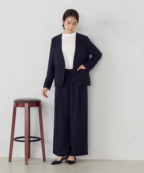 COMME CA ISM(コムサイズム)の「【宮城舞さん着用】【セットアップ対応】ポリエステルツイル タックワイドパンツ(その他パンツ・レディース・グレー/ネイビー・X-SMALL/SMALL/MEDIUM/LARGE/X-LARGE)」の20枚目の写真