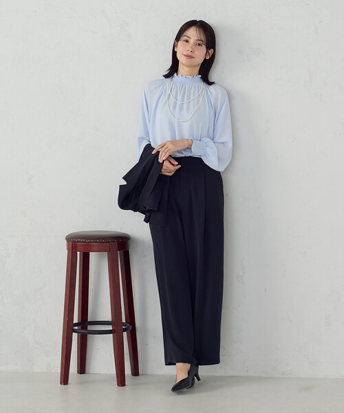 COMME CA ISM(コムサイズム)の「【宮城舞さん着用】【セットアップ対応】ポリエステルツイル タックワイドパンツ(その他パンツ・レディース・グレー/ネイビー・X-SMALL/SMALL/MEDIUM/LARGE/X-LARGE)」の18枚目の写真