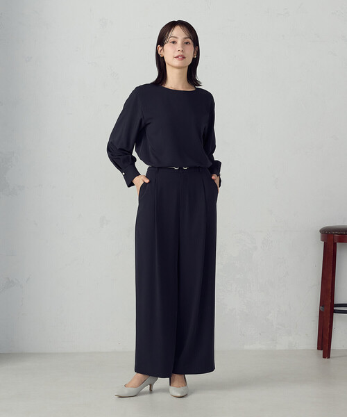 COMME CA ISM(コムサイズム)の「【宮城舞さん着用】【セットアップ対応】ポリエステルツイル タックワイドパンツ(その他パンツ・レディース・グレー/ネイビー・X-SMALL/SMALL/MEDIUM/LARGE/X-LARGE)」の15枚目の写真