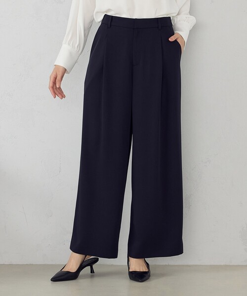 COMME CA ISM(コムサイズム)の「【宮城舞さん着用】【セットアップ対応】ポリエステルツイル タックワイドパンツ(その他パンツ・レディース・グレー/ネイビー・X-SMALL/SMALL/MEDIUM/LARGE/X-LARGE)」の14枚目の写真